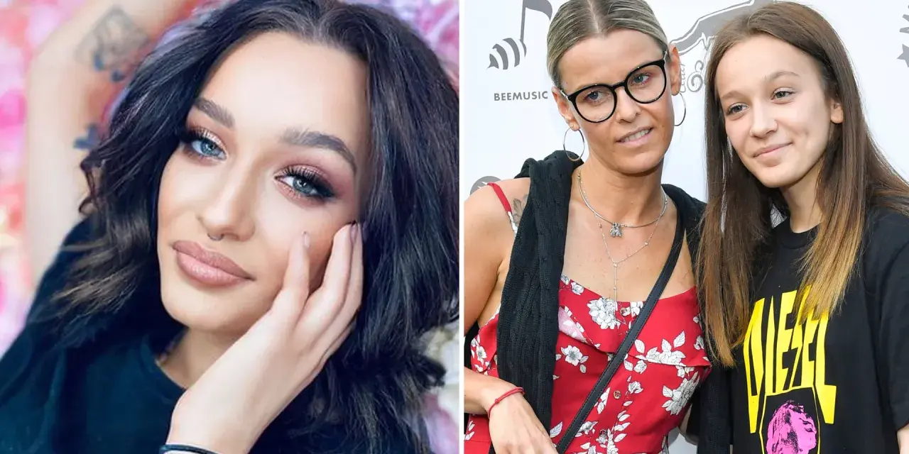 Fabienne Marta Wiśniewska, artystka z tatuażami, obok niej jej mama i siostra.