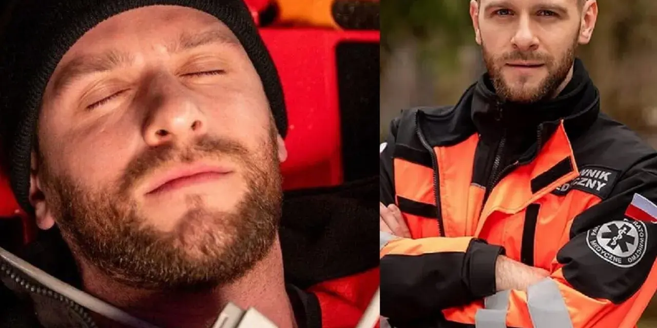 Kuba na sygnale, raz w karetce z zamkniętymi oczami, raz w pomarańczowej kurtce ratownika medycznego.