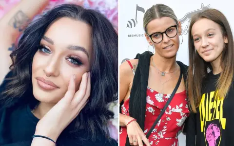 Fabienne Marta Wiśniewska, artystka z tatuażami, obok niej jej mama i siostra.