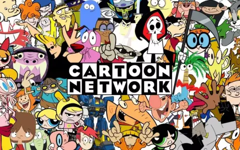 Wesołe postacie z klasycznych cartoon network bajki, w tym Atomówki, Krecik i Dexter, tworzą kolaż wokół logo.