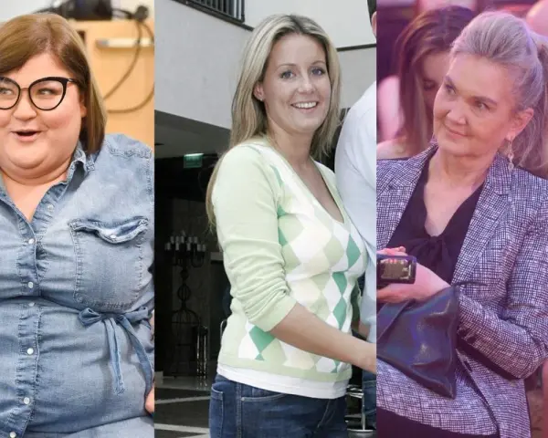 Trzy kobiety w różnych stylizacjach. Jedna w jeansowej koszuli, druga w sweterku w romby, trzecia w marynarce. Ciekawi nas, ile ważą gwiazdy.