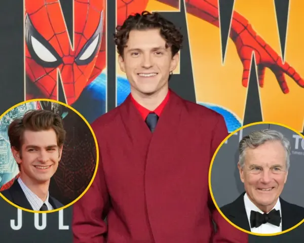 Tom Holland, Andrew Garfield i Willem Dafoe, gwiazdy filmów o Spider-Manie, na premierze.