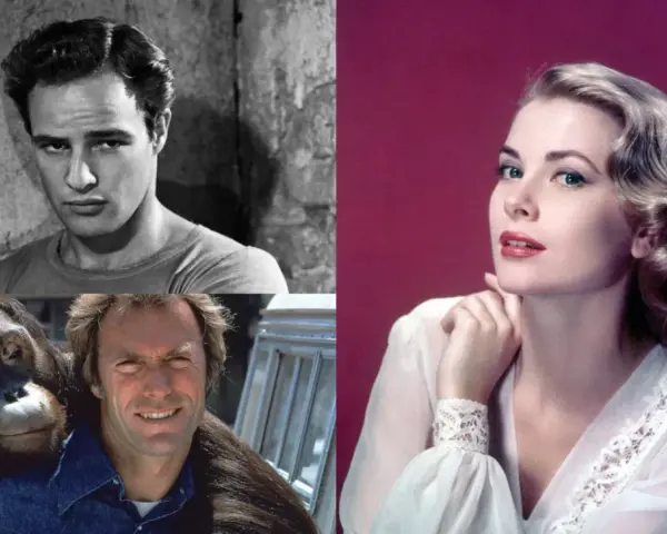Marlon Brando, Clint Eastwood z orangutanem i Grace Kelly. Kto to za aktorzy?