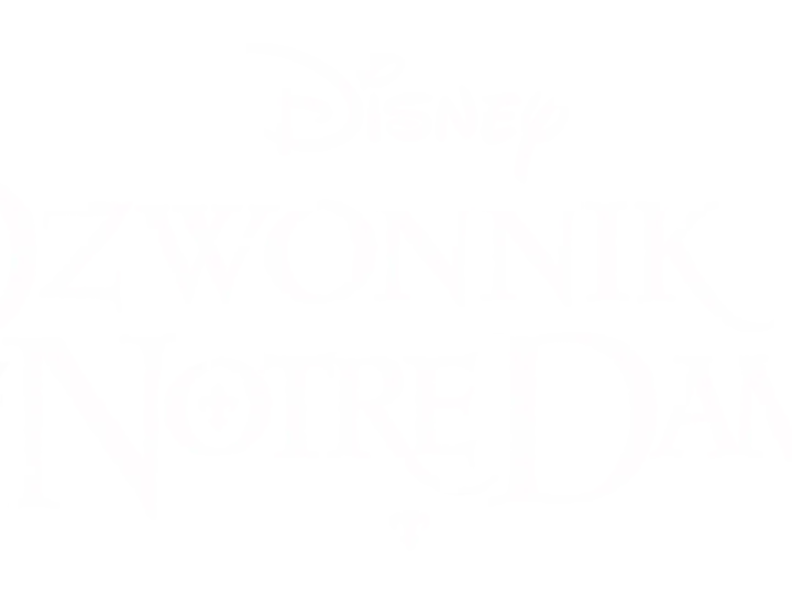 Napis "Dzwonnik z Notre Dame" w stylu Disney.