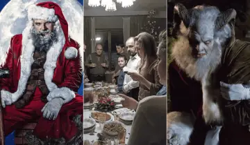 Mikołaj Roznerski w filmach: groźny Święty Mikołaj, wigilijna kolacja i demoniczny Krampus.