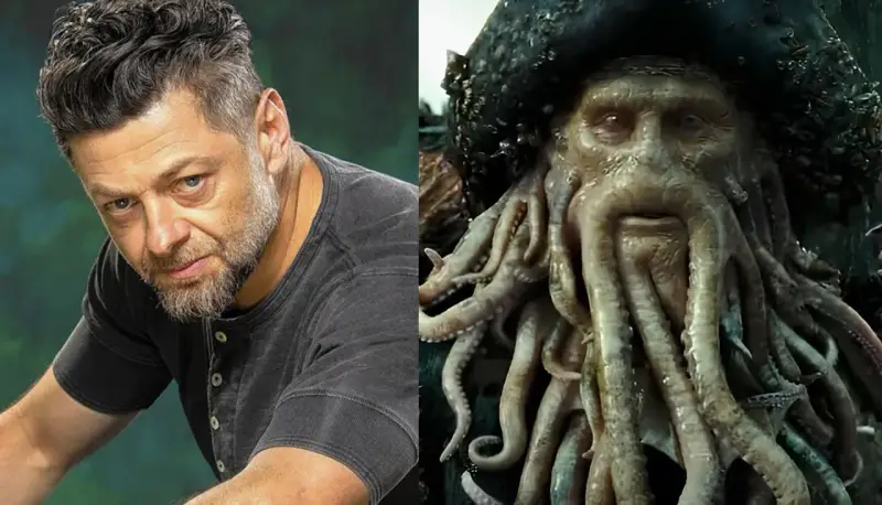 Andy Serkis jako Davy Jones w filmach "Piraci z Karaibów".